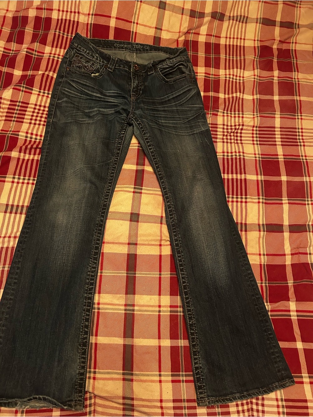 Cowgirl Tuff Dark Blue Flared Jeans